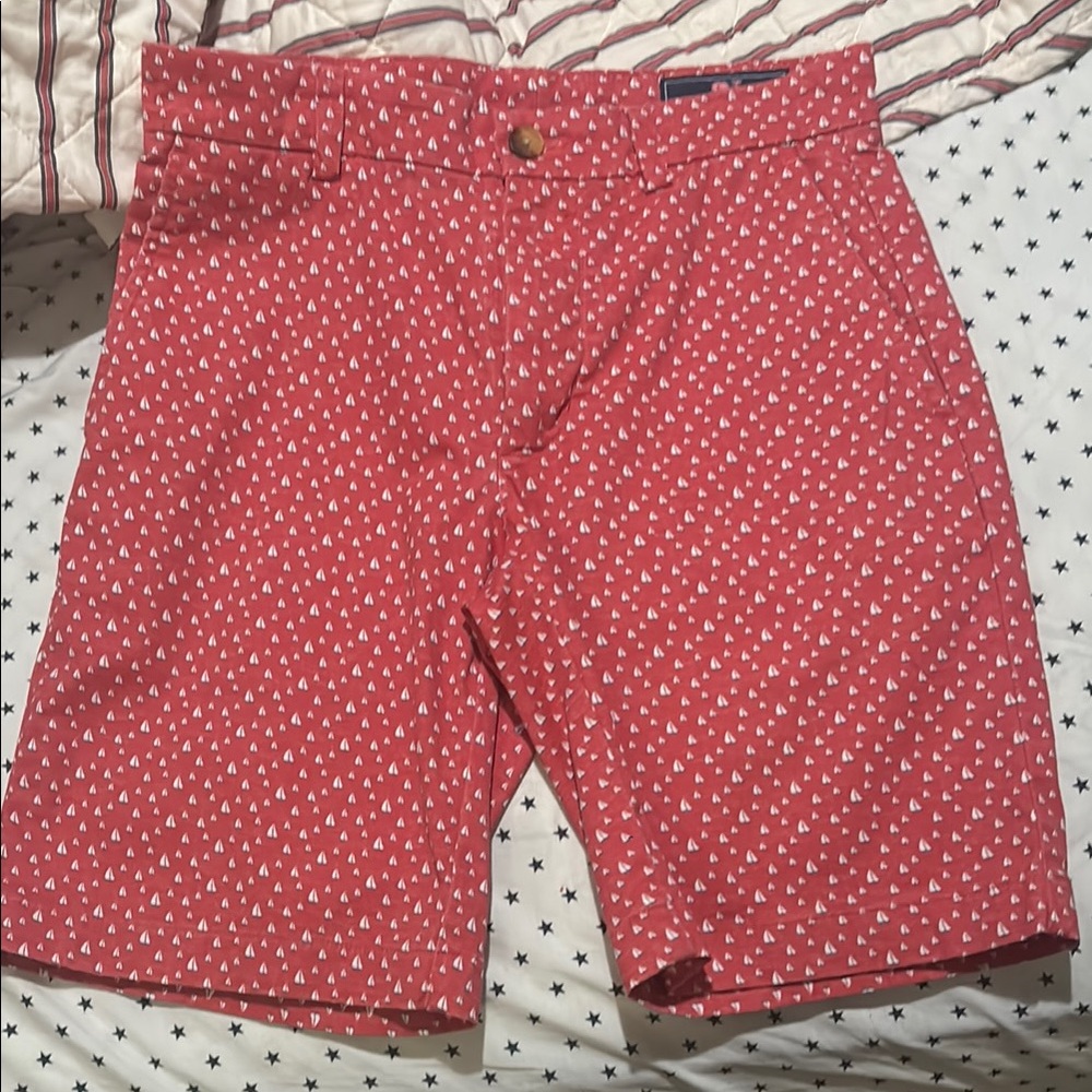 Vineyard Vines Red Sailboat Patterned Men's Shorts